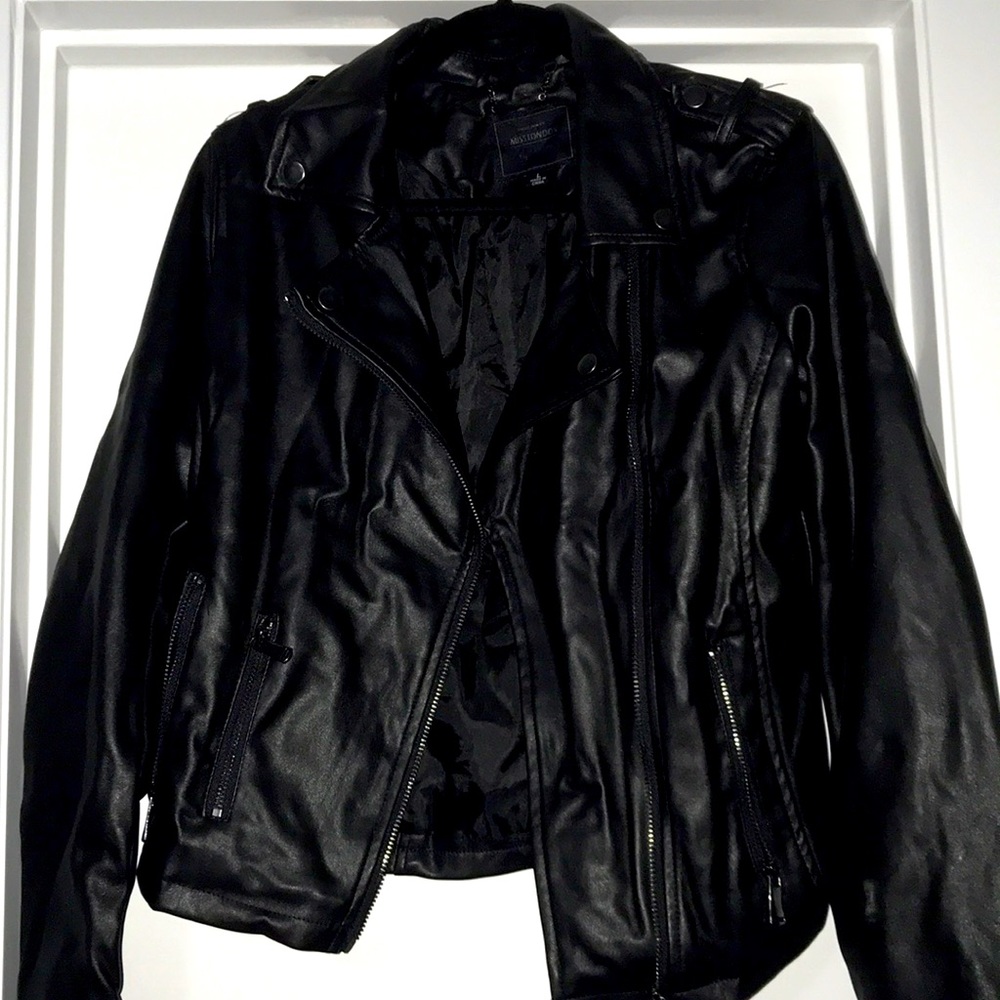 Miss London faux-leather jacket